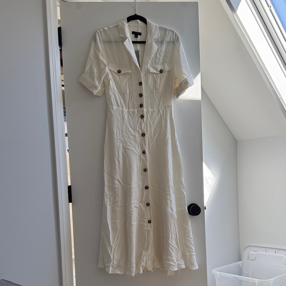 J. Crew Cream Button-Down Midi Dress